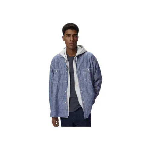 UNIQLO Морской синий Мужские рубашки