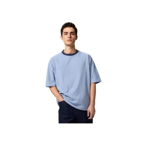 UNIQLO T-рубашка унисекс цвет озерно-синий