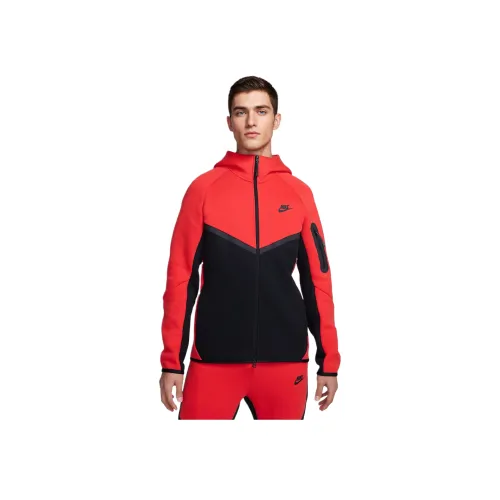 Nike Tech Fleece Windrunner Свитшот Мужской Светло-Красный Черный