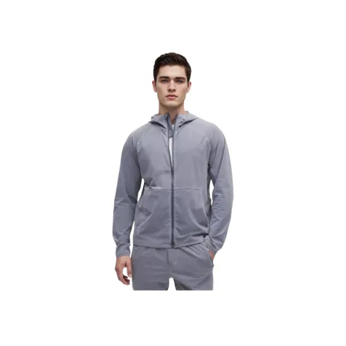 lululemon Pace Breaker Куртки Пальто Мужской Стираемый Shale Синий