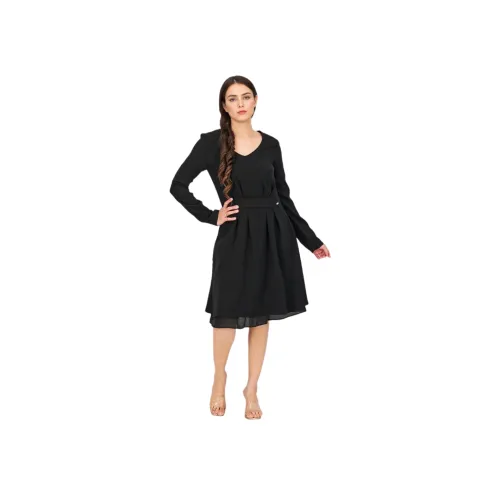 ARMANI EXCHANGEAE Длинное платье с длинными рукавами женское черное