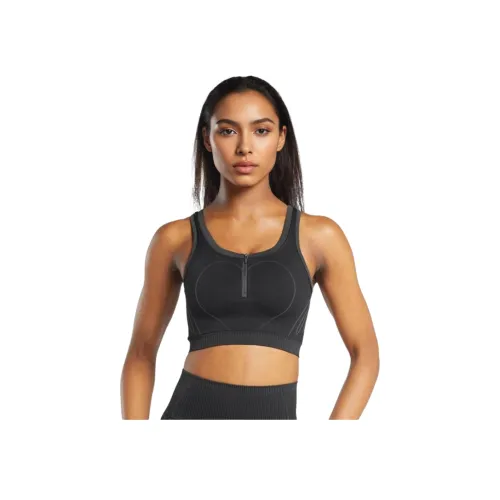 GYMSHARK Тень Сердце Бесшовный Спортивный жилет Женские Черный Асфальтовый серый