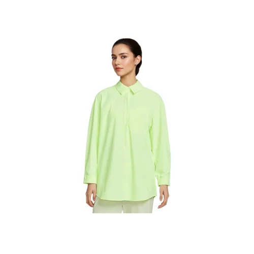 Nike Dri Fit Perfect Эластичный 24,7 Рубашка Женские Флуоресцентный Желтый Зеленый