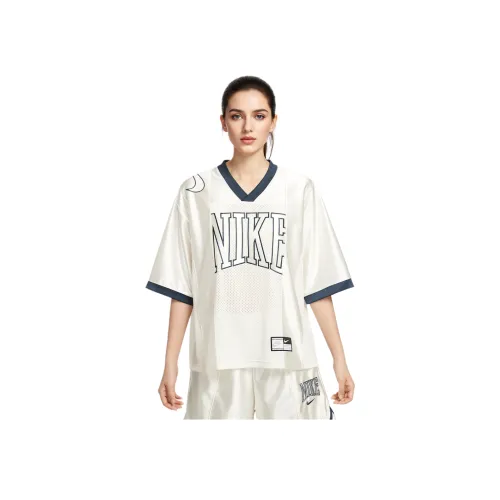 nike Sportswear SS25 Рукав с оборванным плечом T-рубашка Женская Айвори