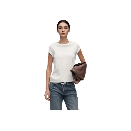 Massimo Dutti Стандартная T-рубашка Женская Белая