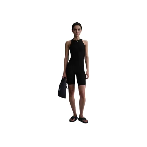 Nike Swim HydraStrong Solid One-Piece Swimsuit Women's Black White Найк Swim HydraStrong Solid Однотканный Купальник Женский Черный Белый