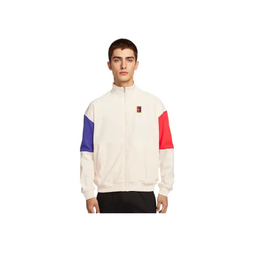 Nike COURT HERITAGE Куртка Мужская Светлый Айвори Белый Полуночный Синий Светло-Красный