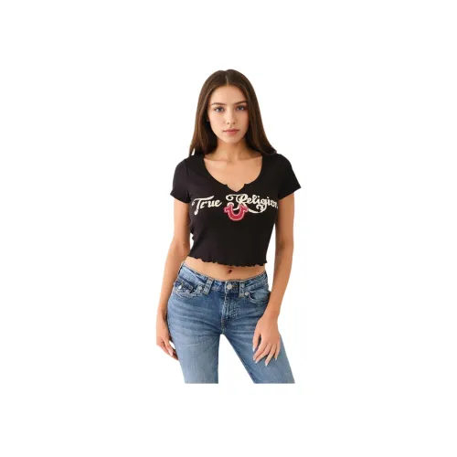 True Religion Женские футболки черного цвета