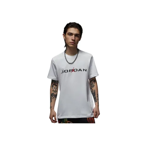 Jordan Air T-Shirt Мужской Белый Черный Fitness Красный
