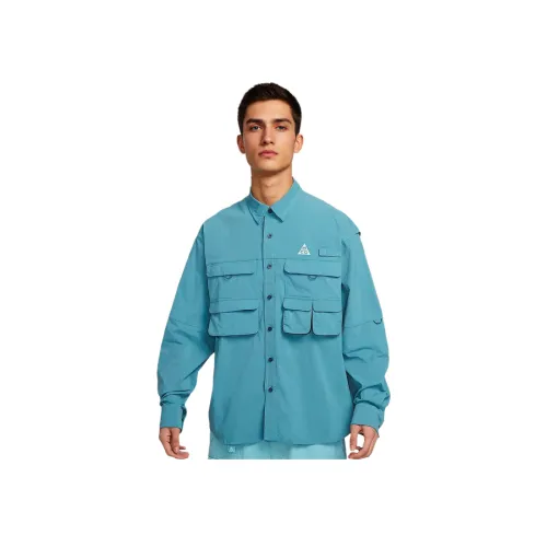 Nike ACG 'ORB Weaver' Рубашка Мужская Дымчатый Синий Молния Синий Гора Белый