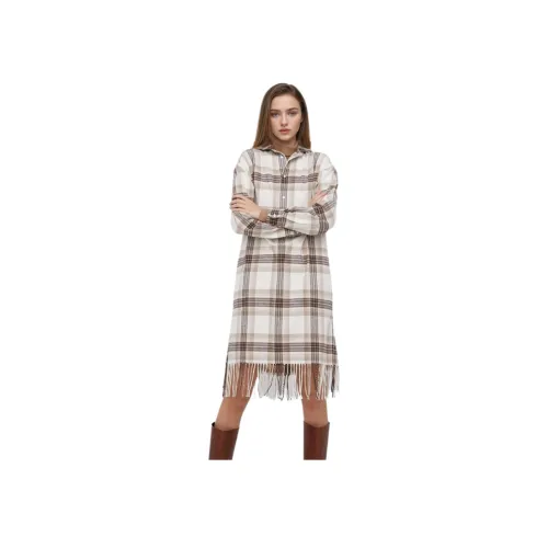 Polo Ralph Lauren Длинное платье с длинными рукавами женское светлый умбра