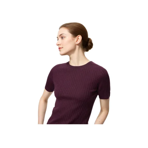 UNIQLO Темно-красный Женский Трикотаж