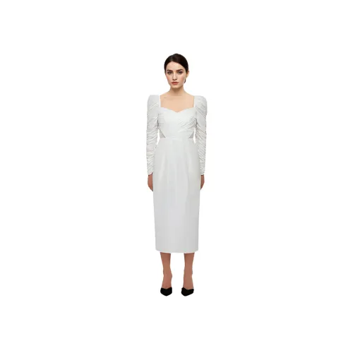 Self Портрет SS22 Длинный рукав Платье Женское Белое