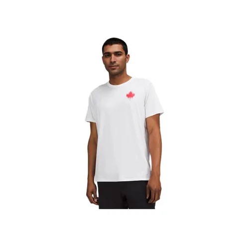 lululemon Team Canada The Fundamental T-Shirt COC Logo в красном цвете мужская футболка