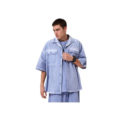 Dickies Серый Фиолетовый Мужские Рубашки