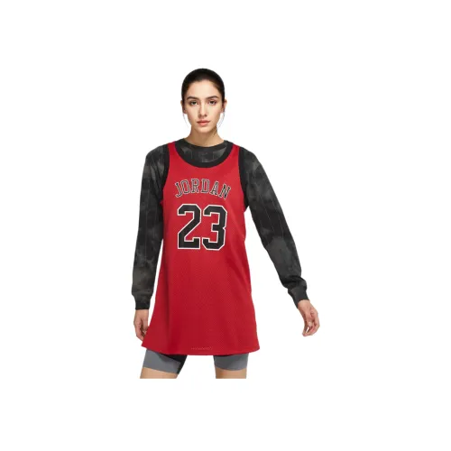 Джордан Без рукавов Платье Женское Красное