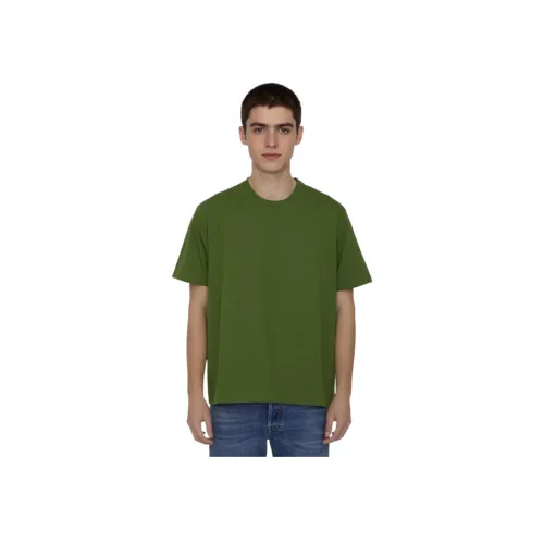 Bottega Veneta Однотонный Круглый вырез Пуловер Короткий рукав Т-Рубашка Мужская Зеленая