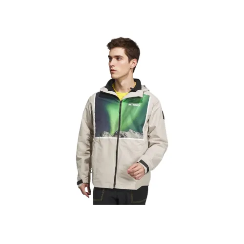 Adidas National Geographic Co Branded Секция Свинец Белый Мужской Куртки