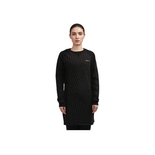 Adidas Черные Женские Длинные Платья с Рукавами