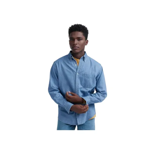 UNIQLO Небесно-голубой Мужские Рубашки