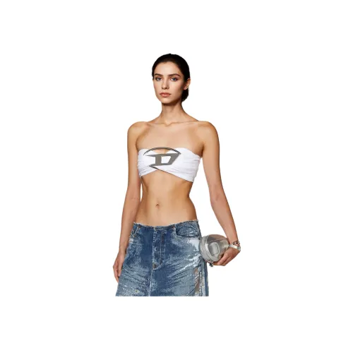 DIESEL Без бретелей Топ Женский Белый