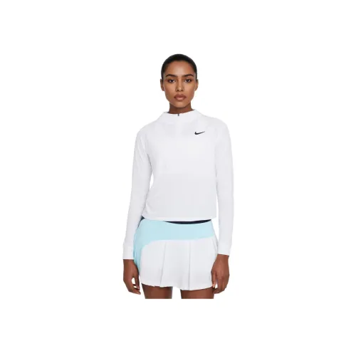 Nike Dri Fit Теннис Топ Женский Белый Черный