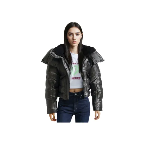 Calvin Klein Хлопковый пуховик женский Rubble Jar серого цвета