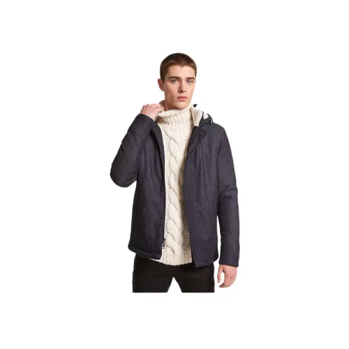 MICHAEL KORS Шерпа Комбинированный Деним Парка Куртки и Пальто Мужской Индиго