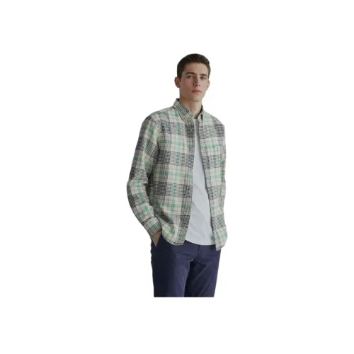 GANT Бежевый Черный Мужские Рубашки