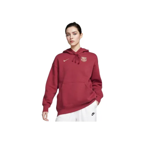 Nike FC Barcelona Phoenix Fleece Sweatshirt Women's Noble Red