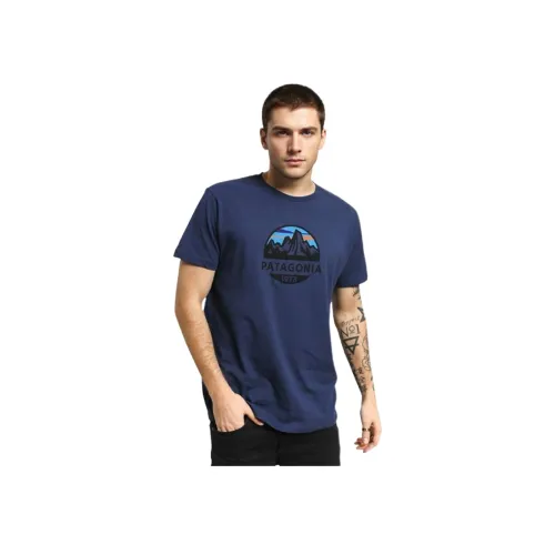 Patagonia Organic Fitz Roy Scope T Рубашка Мужская Морской Синий