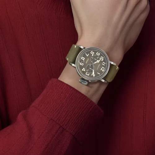 ZENITH Механический механизм Мужские часы PILOT 45 мм Кофейный