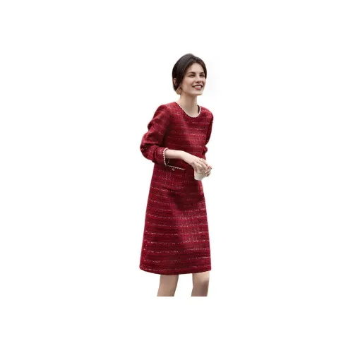 XWI Red Женские Длинные Рукава Платья