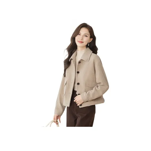 Cypress House Cropped Coat Women's Light Khaki Cypress House Укороченное пальто женское светлый хаки
