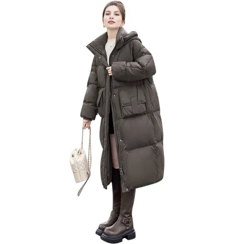 Cypress House Пуховик Женский Серый Кофейный