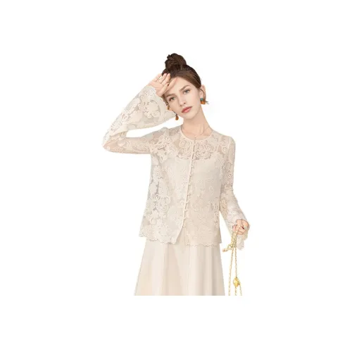 SIBAISHE Абрикос Женские Рубашки