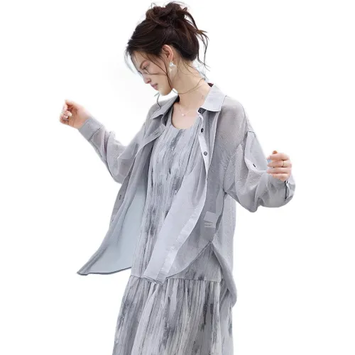 MOHANYIMEI Серые Женские Рубашки