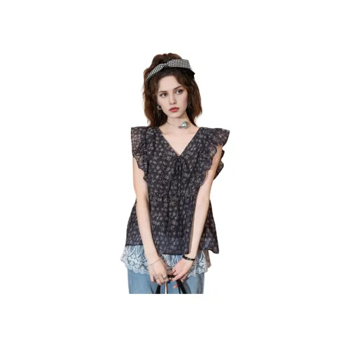 FAWENXIANGZI Черные Женские Рубашки