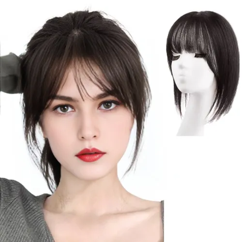 TIANKONGSHU Французский Correcting Волосы Патч Ледяной шелк Перука Смешанный Шелк Короткие Прямые Волосы