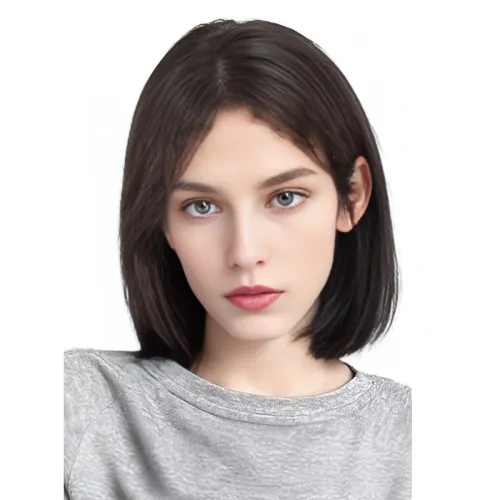 GLUNA Перука Женская Короткие волосы One Cut Естественный Анти-Аджинг Человеческие волосы Равномерное Разделение Рябь волосы