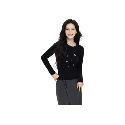 MIANDEMEIXUE Длинный рукав Т-рубашка Женская