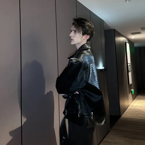 YGHOME OFFICIAL Кожа Куртка Унисекс