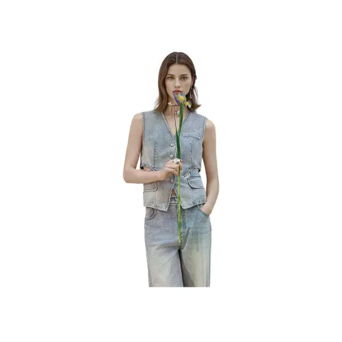 Anmani Светло-аква-синий Жилет для женщин