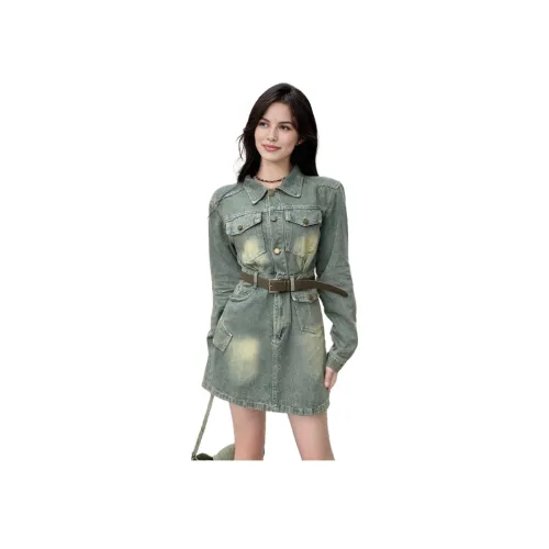 AURORA MUSE Длинное платье с длинными рукавами женское