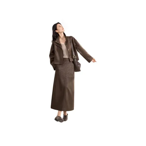 IHIMI AUTUMN Красный кофе Женские куртки