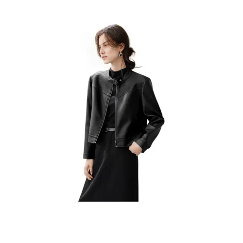 Mo Han Yi Mei Кожа Куртка Женская