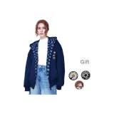 [Улучшенный с флисовой подкладкой] Темно-синий