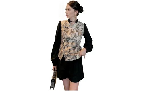 JK&JS Черный Женские Ципао