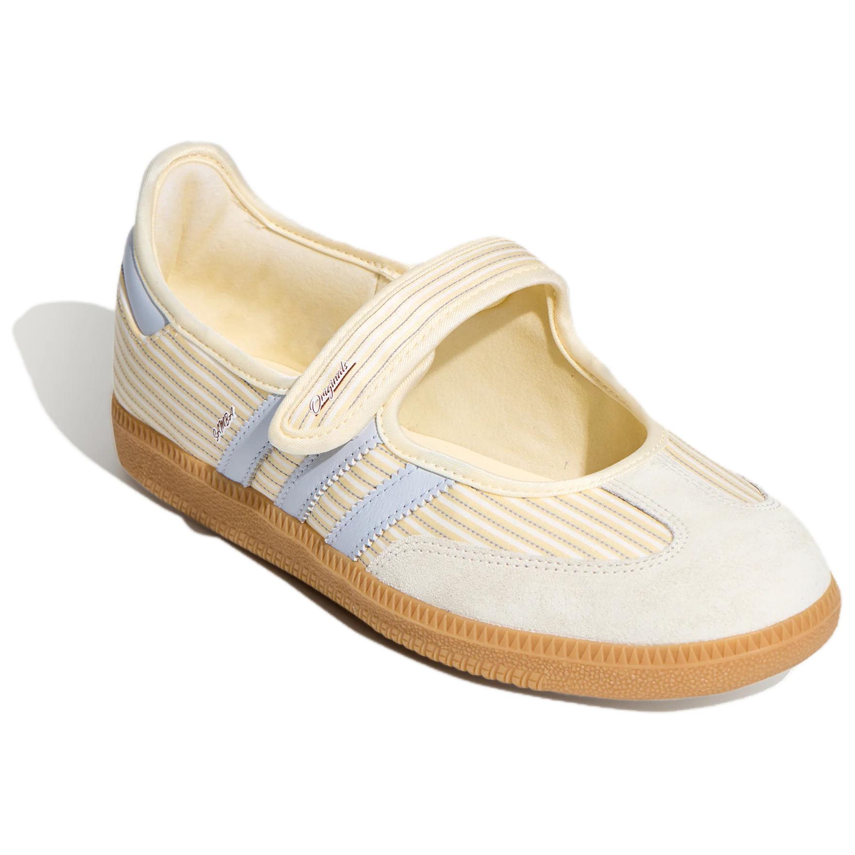 Adidas Samba Туфли Мэри Джейн Сливочно-белые Светло-синие Женские — фото 3