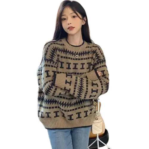 ZVJH Хаки [Утолщенный и с флисовой подкладкой] Женский трикотаж